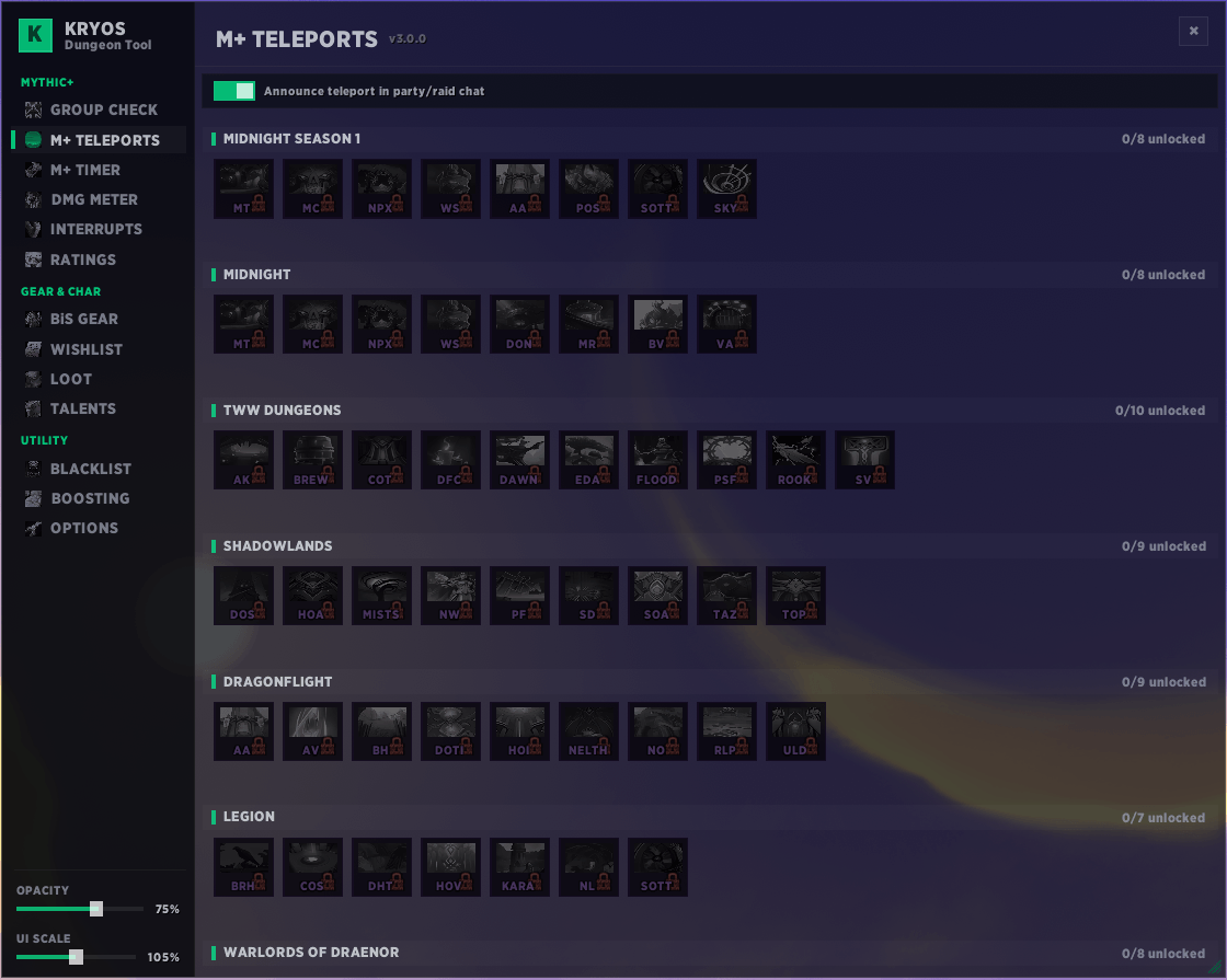 Every dungeon teleport in one place